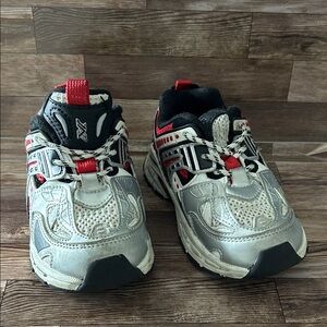Kids Silver and Red Sneakers #2952BLK